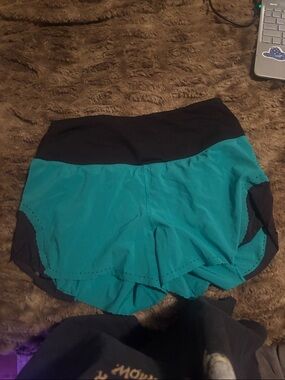 lululemon athletica Teal and Black Athletic Shorts